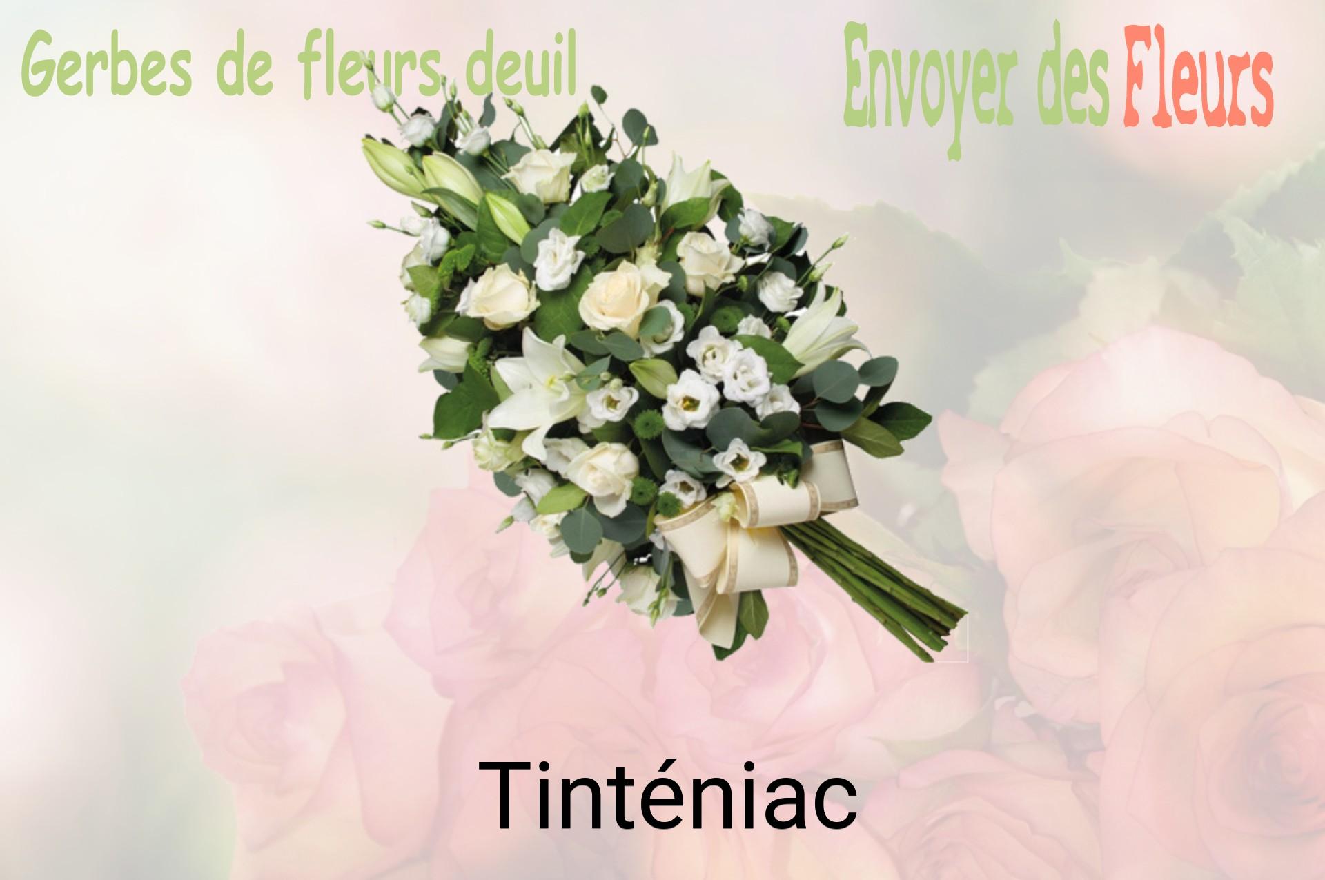 Gerbe de fleurs de deuil livrée à Tinténiac